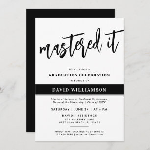 Convite A graduação do mestrado moderno dominou-a