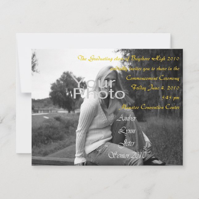 Convite A graduação personalizada do começo convida (Frente)