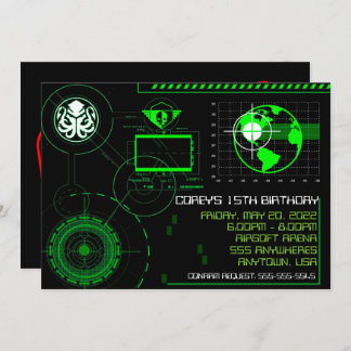 Convite A guerra Airsoft militar 5x7 convida o globo