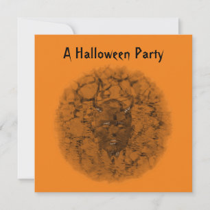 Convite "A Halloween Party" - Sepia Escura do Diabo Fantas