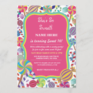 Convite A idade do doce 16 ou algum dos doces da sobremesa