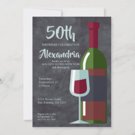 Convite A idade fica melhor com vinho Festa de Aniversário