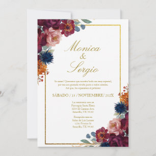 Convite A joia elegante com o casamento espanhol de moldur