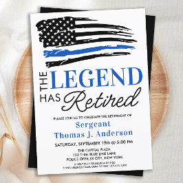 Convite A Legenda Personalizada Da Polícia Aposentou-Se