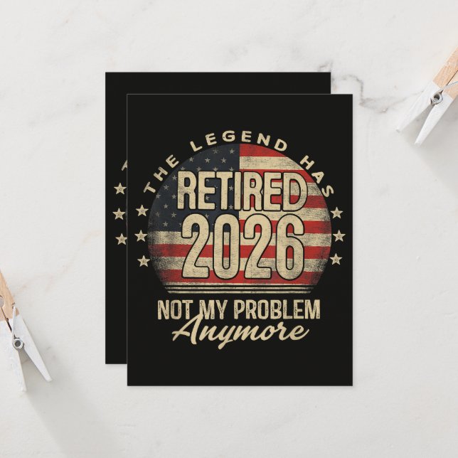 Convite A Lenda se Aposentou 2026 Engraçado  (Frente/Verso In Situ)
