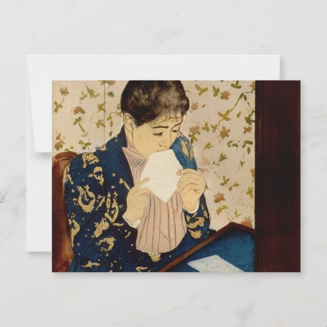 Convite A letra de Mary Cassatt (cerca de 1891) (Frente)