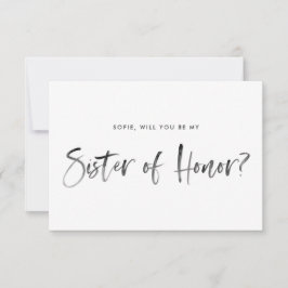 Convite A letra de pincel é minha irmã de honra