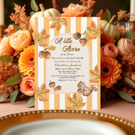 Convite A Little Acorn Fall Plaids Baby Shower  Invitation