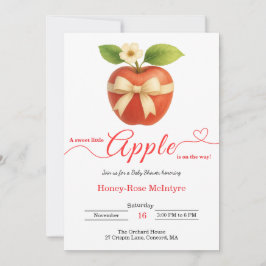 Convite A Little Apple Is On The Way | Fall Baby Shower