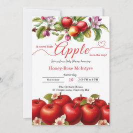 Convite A Little Apple Is On The Way | Fall Baby Shower