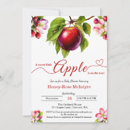 Convite A Little Apple Is On The Way | Fall Baby Shower 