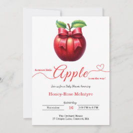 Convite A Little Apple Is On The Way | Fall Baby Shower 