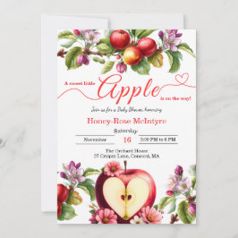 Convite A Little Apple Is On The Way | Fall Baby Shower