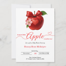 Convite A Little Apple Is On The Way | Fall Baby Shower