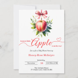 Convite A Little Apple Is On The Way | Fall Baby Shower