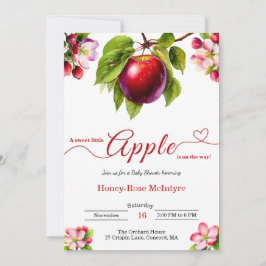 Convite A Little Apple Is On The Way | Fall Baby Shower