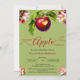 Convite A Little Apple Is On The Way | Fall Baby Shower 