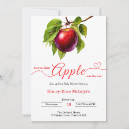 Convite A Little Apple Is On The Way | Fall Baby Shower 