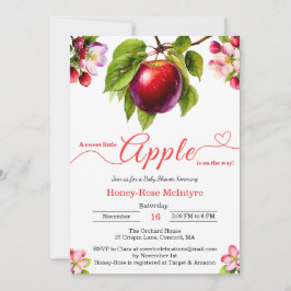 Convite A Little Apple Is On The Way | Fall Baby Shower 