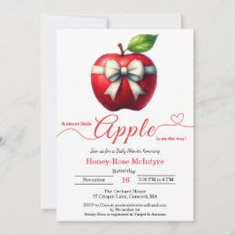 Convite A Little Apple Is On The Way | Fall Baby Shower 