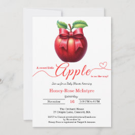 Convite A Little Apple Is On The Way | Fall Baby Shower 