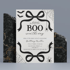 Convite A Little Boo Baby Shower Halloween Bow Invitation