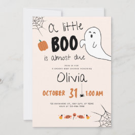 Convite A little Boo Is Almost Due baby shower invitation
