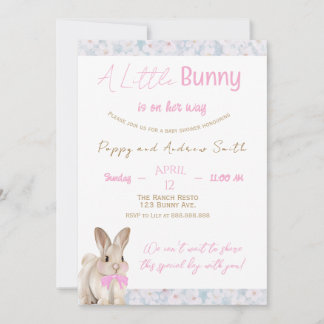 Convite A Little Bunny Baby Shower Invitation