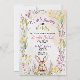 Convite A Little Bunny is On the Way - Baby Shower Invite