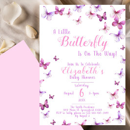 Convite A Little Butterfly Baby Shower Invitation