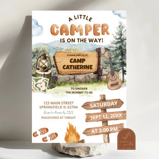 Convite A Little Camper On The Way Baby Shower