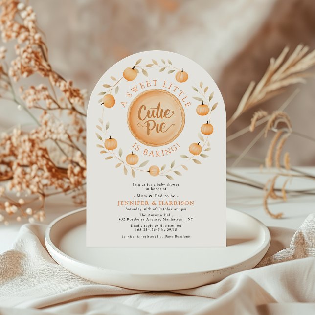Convite A Little Cutie Pie Is Baking | Arched Baby Shower (Criador carregado)