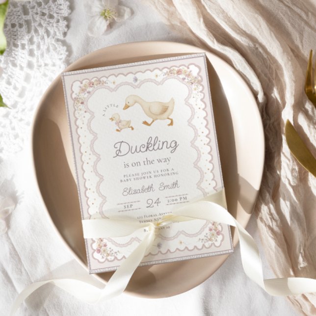 Convite A Little Duckling is on The Way Baby Shower (Criador carregado)