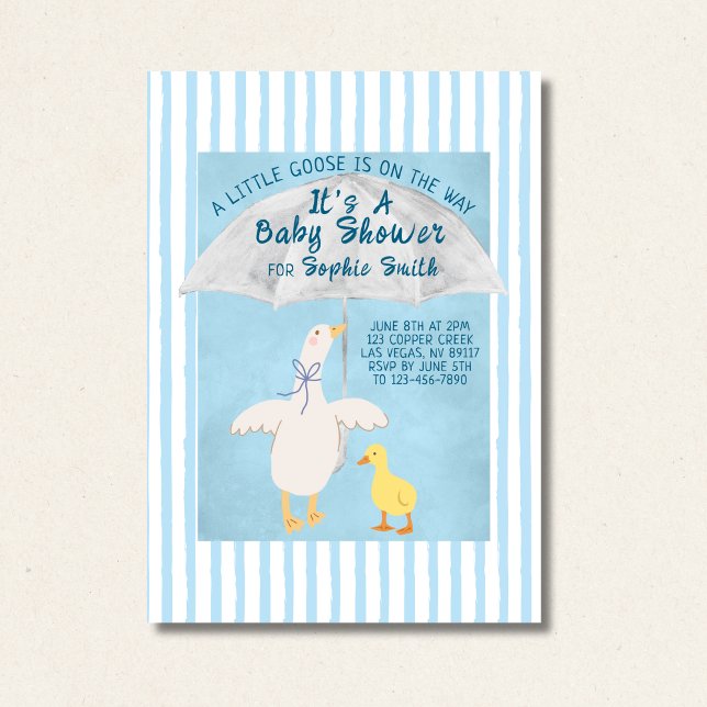 Convite A Little Goose Is On The Way Storybook Baby Shower (Criador carregado)