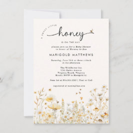Convite A Little Honey Bee Wildflower Baby Shower 