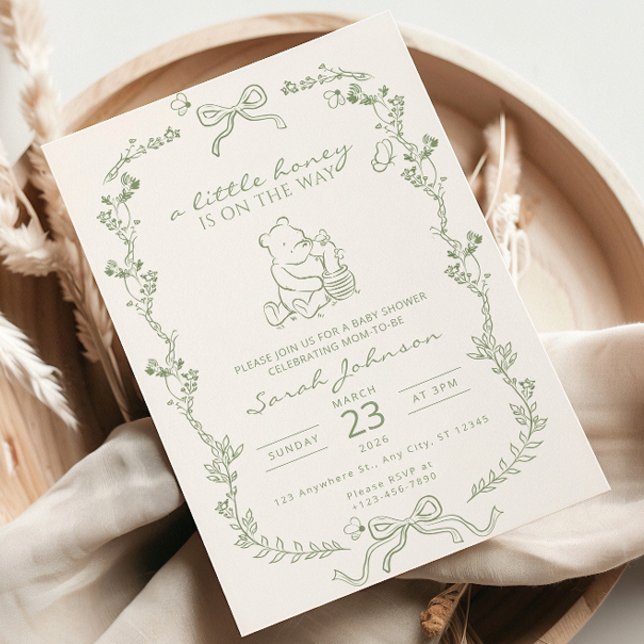 Convite A Little Honey Is On The Way Baby Shower Invite (Criador carregado)