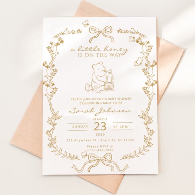 Convite A Little Honey Is On The Way Baby Shower Invite (Criador carregado)