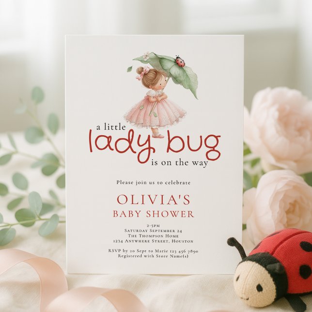 Convite A Little Lady Bug Baby Shower (Criador carregado)