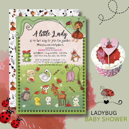 Convite A Little Lady is on Her Way Ladybug Garden