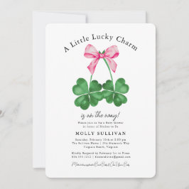 Convite A Little Lucky Charm Shamrock Coquette Bow 