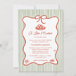 Convite A Little Meatball is on the Way Doodle Baby Shower