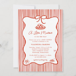 Convite A Little Meatball is on the Way Doodle Baby Shower