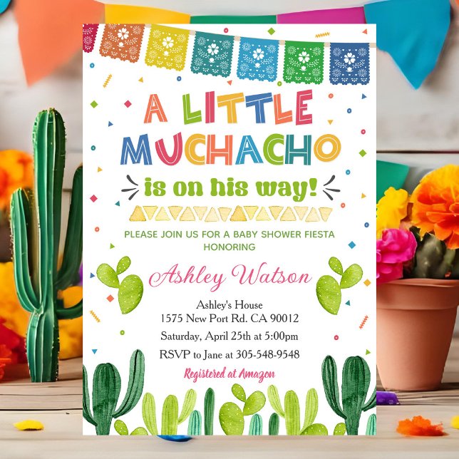 Convite A Little Muchacho Fiesta Baby Shower Invitation (Criador carregado)