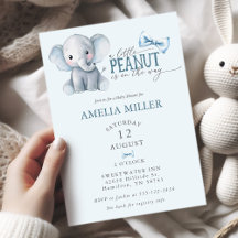 A Little Peanut is on the Way Elephant Baby Shower