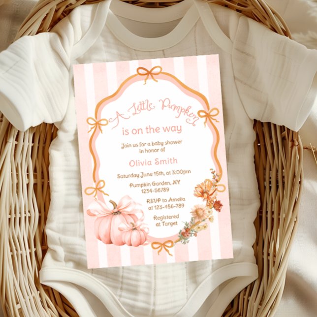 Convite A Little Pumpkin Fall Baby Shower (Criador carregado)