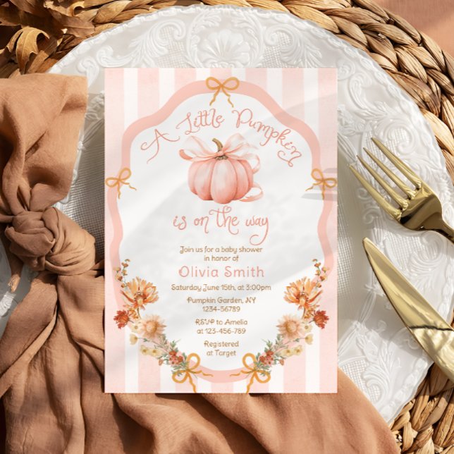 Convite A Little Pumpkin Fall Floral Baby Shower (Criador carregado)