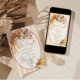 Convite A Little Pumpkin Floral Baby Shower Invitation