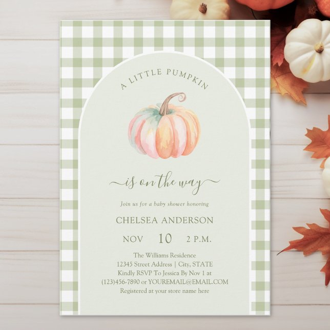 Convite A Little Pumpkin is On The Way Autumn Baby Shower (Criador carregado)