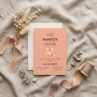 Convite A Little Pumpkin Is on the Way Baby Shower