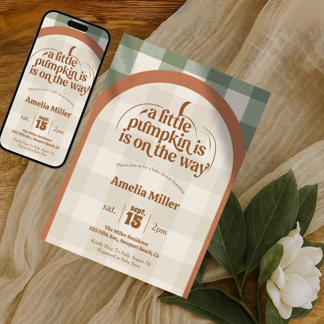 Convite A Little Pumpkin Is On The Way Fall Baby Shower (Criador carregado)